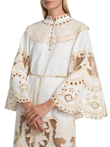 Zimmermann Women's Wanderlust Eyelet-Embroidered Shift Midi-Dress - | Thumbnail 5 Zimmermann Women's Wanderlust Eyelet-Embroidered Shift Midi-Dress - | Thumbnail 5