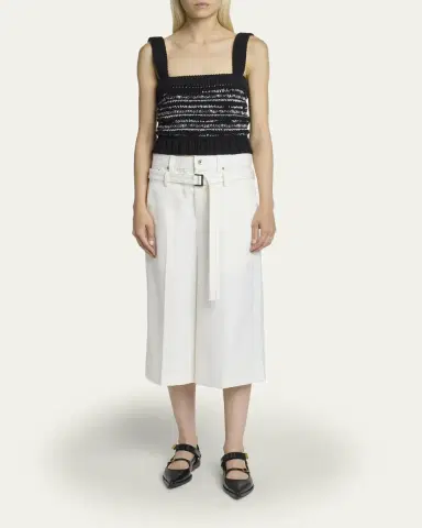sacai Melange Knit Crop Tank Top | Thumbnail 2 sacai Melange Knit Crop Tank Top | Thumbnail 2