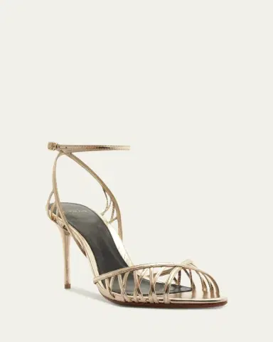 Alexandre Birman 85mm Solene Metallic Leather Sandals | Thumbnail 2 Alexandre Birman 85mm Solene Metallic Leather Sandals | Thumbnail 2