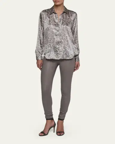 L'AGENCE Leopard Tyler Silk Blouse | Thumbnail 2 L'AGENCE Leopard Tyler Silk Blouse | Thumbnail 2
