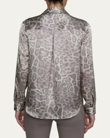 L'AGENCE Leopard Tyler Silk Blouse | Thumbnail 3 L'AGENCE Leopard Tyler Silk Blouse | Thumbnail 3