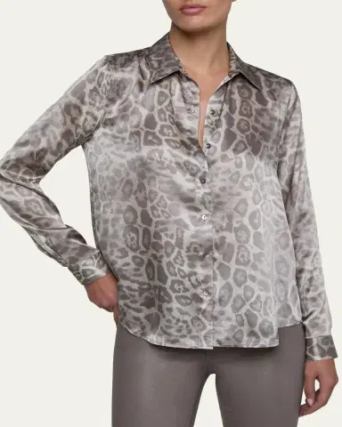 L'AGENCE Leopard Tyler Silk Blouse | Thumbnail 4 L'AGENCE Leopard Tyler Silk Blouse | Thumbnail 4