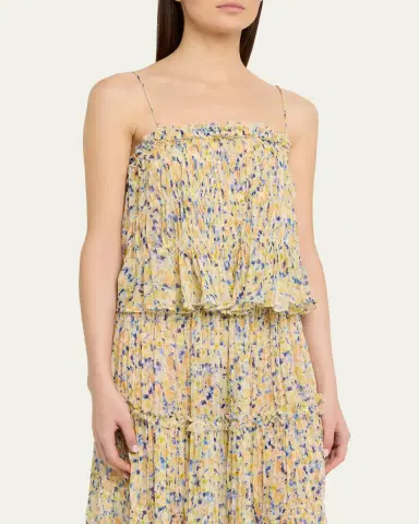 Ulla Johnson Florian Floral Silk Chiffon Top | Thumbnail 4 Ulla Johnson Florian Floral Silk Chiffon Top | Thumbnail 4