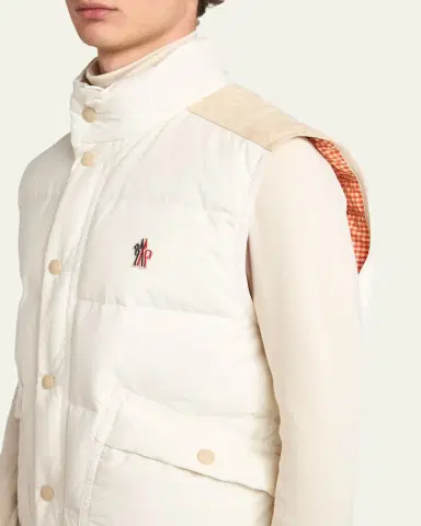 Moncler Grenoble Men's Suede Yoke Padded Vest | Thumbnail 5 Moncler Grenoble Men's Suede Yoke Padded Vest | Thumbnail 5