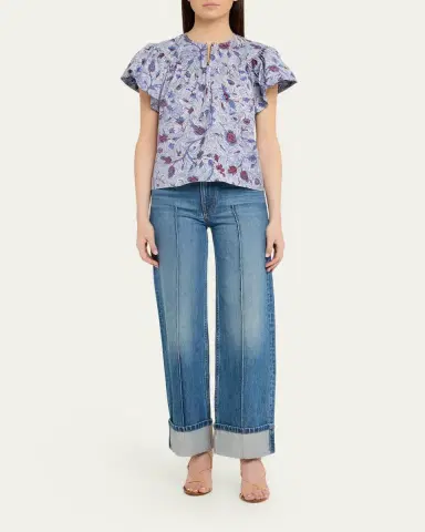 Ulla Johnson Perline Printed Silk Blouse | Thumbnail 2 Ulla Johnson Perline Printed Silk Blouse | Thumbnail 2