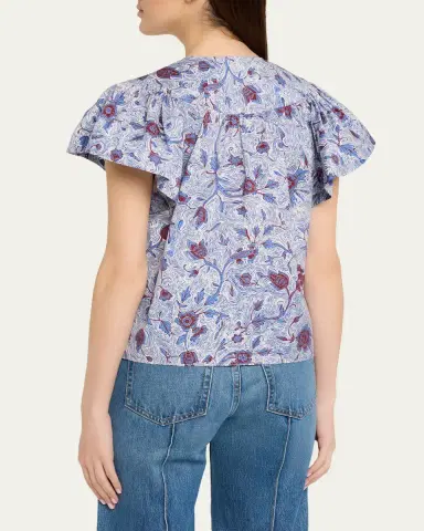 Ulla Johnson Perline Printed Silk Blouse | Thumbnail 3 Ulla Johnson Perline Printed Silk Blouse | Thumbnail 3