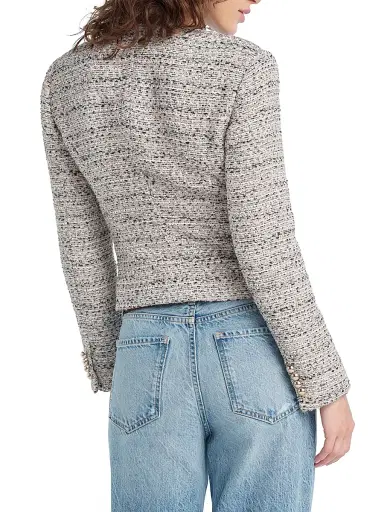 Favorite Daughter Women's The Lady Tweed Collarless Jacket - Pink Tweed - Size Large | Thumbnail 5 Favorite Daughter Women's The Lady Tweed Collarless Jacket - Pink Tweed - Size Large | Thumbnail 5