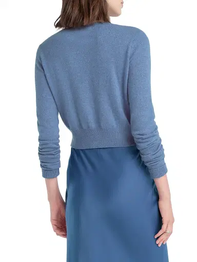 Favorite Daughter Women's Rebecca Cashmere Crop Cardigan - River Blue - Size Large | Thumbnail 4 Favorite Daughter Women's Rebecca Cashmere Crop Cardigan - River Blue - Size Large | Thumbnail 4