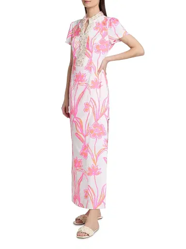 Lilly Pulitzer Women's Velora Embellished Floral Maxi Romper | Thumbnail 4 Lilly Pulitzer Women's Velora Embellished Floral Maxi Romper | Thumbnail 4