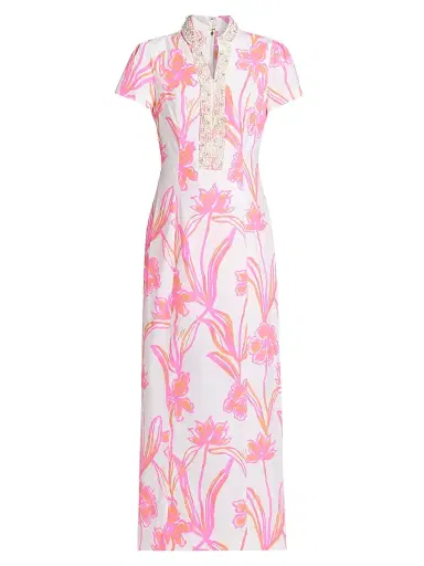 Lilly Pulitzer Women's Velora Embellished Floral Maxi Romper | Thumbnail 1 Lilly Pulitzer Women's Velora Embellished Floral Maxi Romper | Thumbnail 1