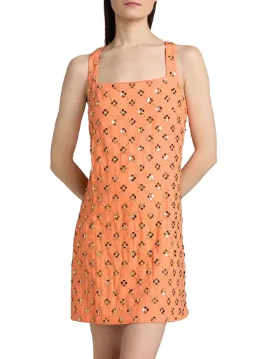 Lilly Pulitzer Women's Tamala Embellished Shift Dress - Papaya Beaded Sequin - Size 8 | Thumbnail 3 Lilly Pulitzer Women's Tamala Embellished Shift Dress - Papaya Beaded Sequin - Size 8 | Thumbnail 3