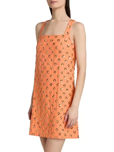 Lilly Pulitzer Women's Tamala Embellished Shift Dress - Papaya Beaded Sequin - Size 8 | Thumbnail 4 Lilly Pulitzer Women's Tamala Embellished Shift Dress - Papaya Beaded Sequin - Size 8 | Thumbnail 4