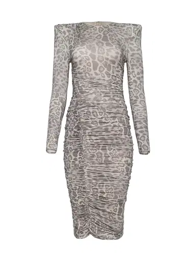 L'Agence Women's Paityn Leopard Print Ruched Sheath Dress | Thumbnail 1 L'Agence Women's Paityn Leopard Print Ruched Sheath Dress | Thumbnail 1