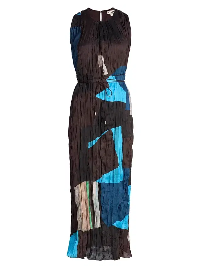 Women's Mizu Prism Print Gathered Midi-Dress - Blue Prism Women's Mizu Prism Print Gathered Midi-Dress - Blue Prism
