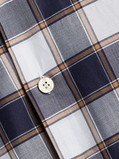 Kiton Men's Bold Plaid Cotton Shirt - Brown | Thumbnail 7 Kiton Men's Bold Plaid Cotton Shirt - Brown | Thumbnail 7