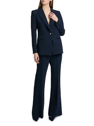 Kobi Halperin Women's Rue Crepe Single-Breasted Blazer - Navy | Thumbnail 2 Kobi Halperin Women's Rue Crepe Single-Breasted Blazer - Navy | Thumbnail 2