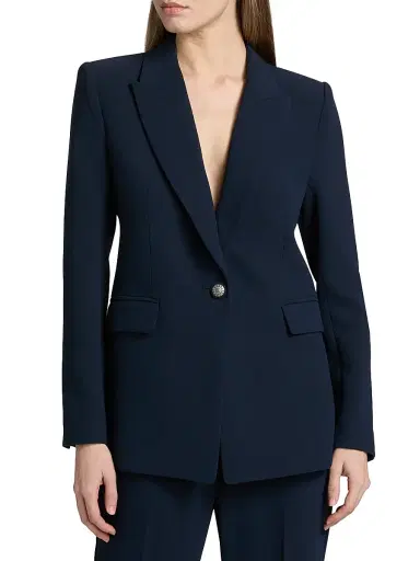 Kobi Halperin Women's Rue Crepe Single-Breasted Blazer - Navy | Thumbnail 3 Kobi Halperin Women's Rue Crepe Single-Breasted Blazer - Navy | Thumbnail 3