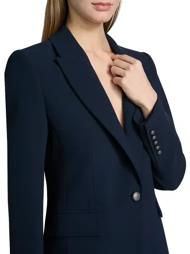Kobi Halperin Women's Rue Crepe Single-Breasted Blazer - Navy | Thumbnail 6 Kobi Halperin Women's Rue Crepe Single-Breasted Blazer - Navy | Thumbnail 6