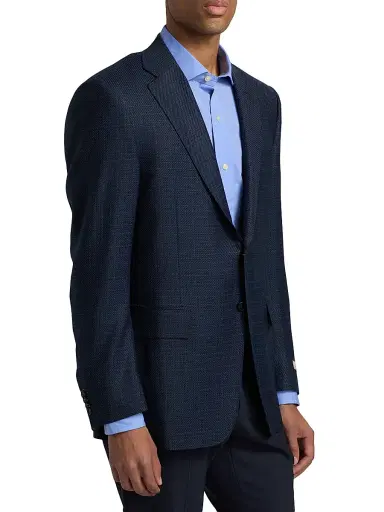 Canali Men's Siena Stepweave Wool Sport Coat - Dark Blue | Thumbnail 4 Canali Men's Siena Stepweave Wool Sport Coat - Dark Blue | Thumbnail 4