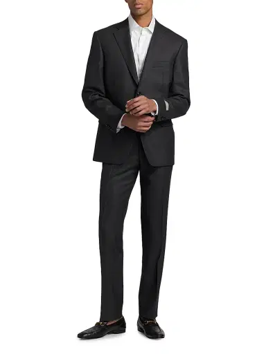 Canali Men's Siena Birdseye Wool Suit - Charcoal | Thumbnail 2 Canali Men's Siena Birdseye Wool Suit - Charcoal | Thumbnail 2
