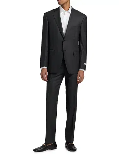 Canali Men's Siena Birdseye Wool Suit - Charcoal | Thumbnail 3 Canali Men's Siena Birdseye Wool Suit - Charcoal | Thumbnail 3