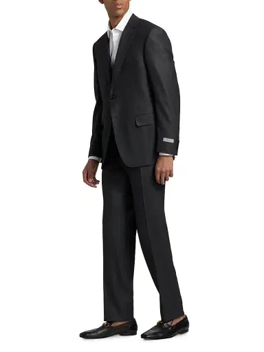 Canali Men's Siena Birdseye Wool Suit - Charcoal | Thumbnail 4 Canali Men's Siena Birdseye Wool Suit - Charcoal | Thumbnail 4
