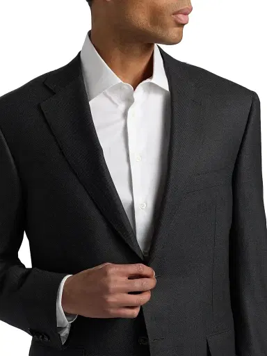 Canali Men's Siena Birdseye Wool Suit - Charcoal | Thumbnail 6 Canali Men's Siena Birdseye Wool Suit - Charcoal | Thumbnail 6