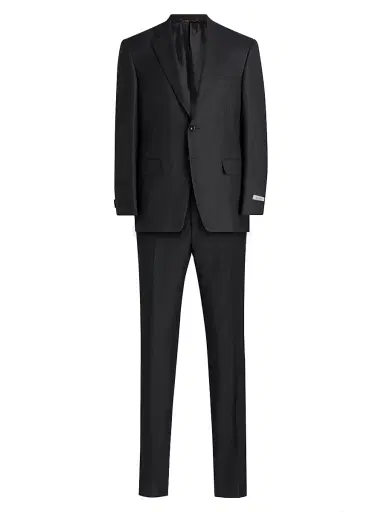 Canali Men's Siena Birdseye Wool Suit - Charcoal | Thumbnail 1 Canali Men's Siena Birdseye Wool Suit - Charcoal | Thumbnail 1