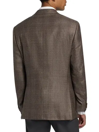 Canali Men's Siena Tonal Plaid Silk-Cashmere Sport Coat - Light Brown - Size 42 | Thumbnail 5 Canali Men's Siena Tonal Plaid Silk-Cashmere Sport Coat - Light Brown - Size 42 | Thumbnail 5