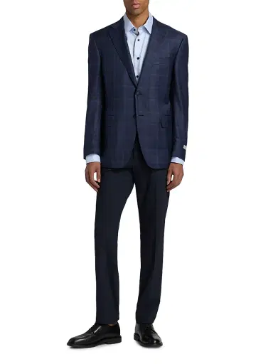 Canali Men's Siena Plaid Wool Sport Coat - Blue | Thumbnail 2 Canali Men's Siena Plaid Wool Sport Coat - Blue | Thumbnail 2
