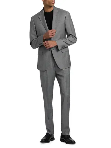 Emporio Armani Men's Double-Windowpane Plaid Wool Suit - Black White Check - Size 42 | Thumbnail 3 Emporio Armani Men's Double-Windowpane Plaid Wool Suit - Black White Check - Size 42 | Thumbnail 3