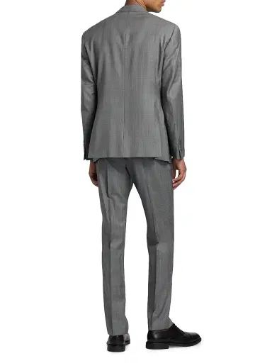 Emporio Armani Men's Double-Windowpane Plaid Wool Suit - Black White Check - Size 42 | Thumbnail 5 Emporio Armani Men's Double-Windowpane Plaid Wool Suit - Black White Check - Size 42 | Thumbnail 5