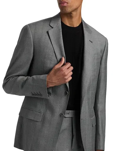 Emporio Armani Men's Double-Windowpane Plaid Wool Suit - Black White Check - Size 42 | Thumbnail 6 Emporio Armani Men's Double-Windowpane Plaid Wool Suit - Black White Check - Size 42 | Thumbnail 6