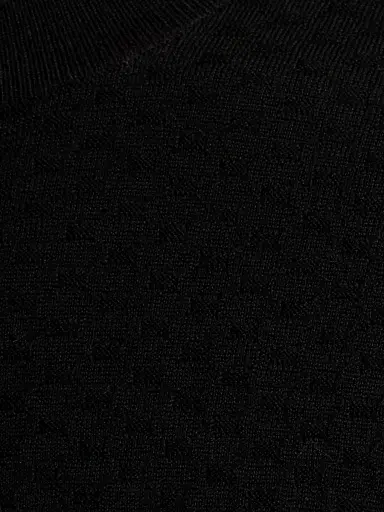 Emporio Armani Men's Tonal Honeycomb Wool Crewneck Sweater - Black - Size XL | Thumbnail 7 Emporio Armani Men's Tonal Honeycomb Wool Crewneck Sweater - Black - Size XL | Thumbnail 7
