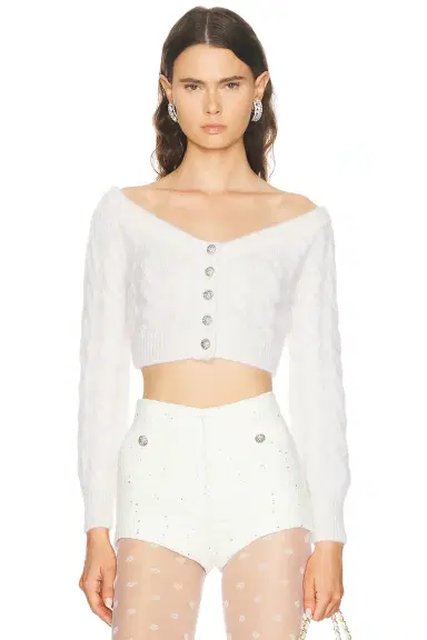 Alessandra Rich Off Shoulder Top | Thumbnail 1 Alessandra Rich Off Shoulder Top | Thumbnail 1