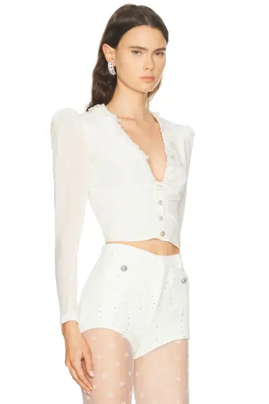 Alessandra Rich Long Sleeve Top | Thumbnail 2 Alessandra Rich Long Sleeve Top | Thumbnail 2