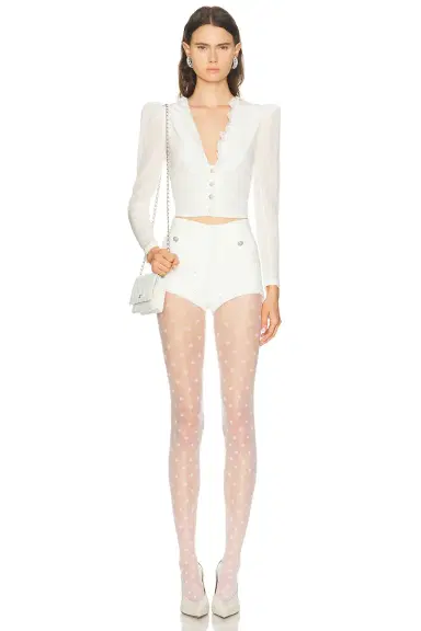 Alessandra Rich Long Sleeve Top | Thumbnail 4 Alessandra Rich Long Sleeve Top | Thumbnail 4