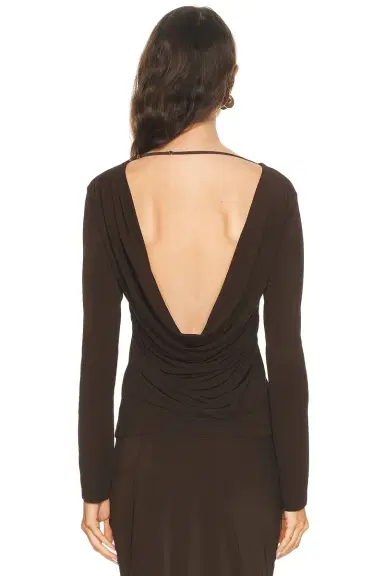 Helmut Lang Cowl Back Long Sleeve Top | Thumbnail 4 Helmut Lang Cowl Back Long Sleeve Top | Thumbnail 4