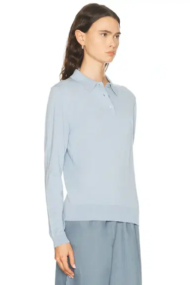 ENZA COSTA Silk Knit Polo Sweater | Thumbnail 2 ENZA COSTA Silk Knit Polo Sweater | Thumbnail 2