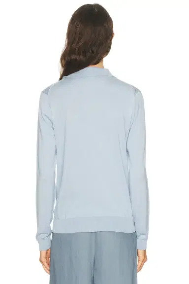 ENZA COSTA Silk Knit Polo Sweater | Thumbnail 3 ENZA COSTA Silk Knit Polo Sweater | Thumbnail 3