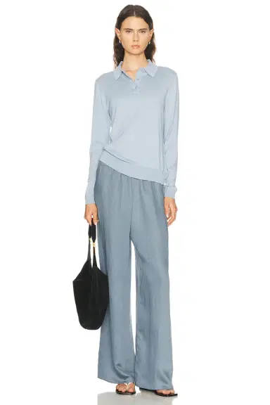 ENZA COSTA Silk Knit Polo Sweater | Thumbnail 4 ENZA COSTA Silk Knit Polo Sweater | Thumbnail 4
