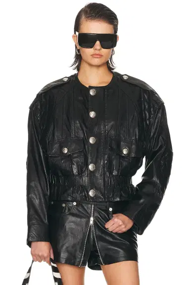R13 Oversized Crewneck Jacket | Thumbnail 1 R13 Oversized Crewneck Jacket | Thumbnail 1