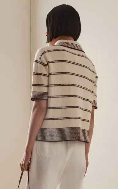 Róhe Striped Cotton-Blend Terry Cloth Polo Shirt | Thumbnail 4 Róhe Striped Cotton-Blend Terry Cloth Polo Shirt | Thumbnail 4