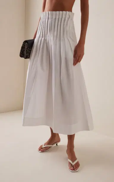 Róhe Pleated Cotton-Poplin Maxi Skirt | Thumbnail 3 Róhe Pleated Cotton-Poplin Maxi Skirt | Thumbnail 3