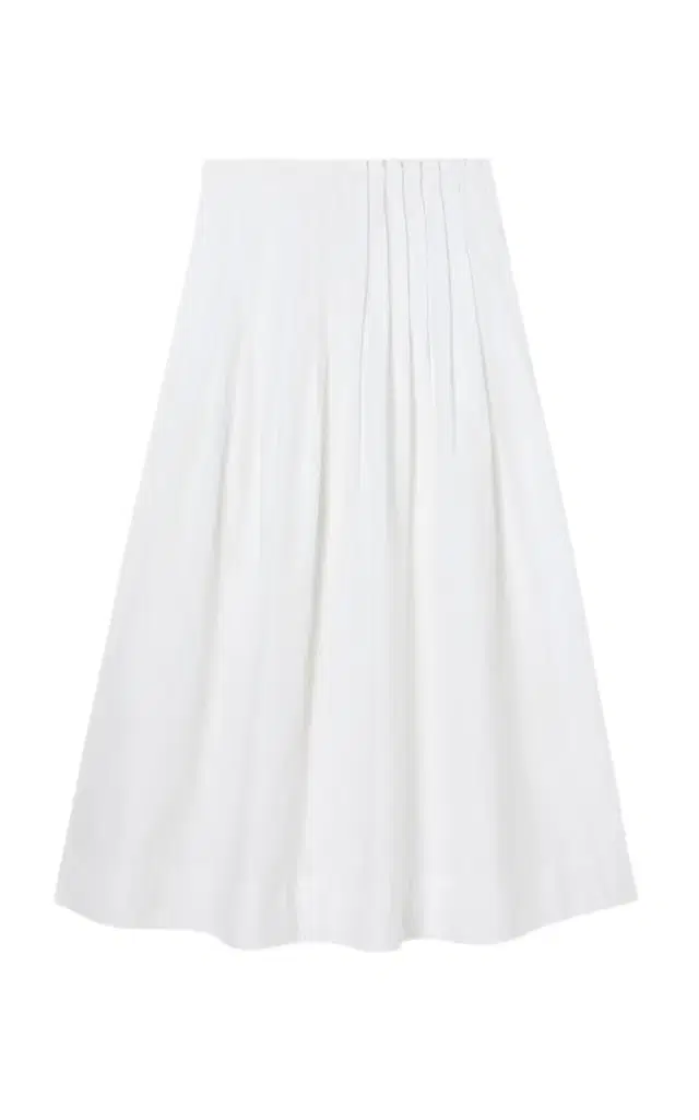 Pleated Cotton-Poplin Maxi Skirt Pleated Cotton-Poplin Maxi Skirt