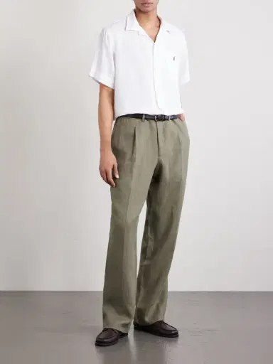 Polo Ralph Lauren Convertible-Collar Logo-Embroidered Linen Shirt - Men | Thumbnail 2 Polo Ralph Lauren Convertible-Collar Logo-Embroidered Linen Shirt - Men | Thumbnail 2