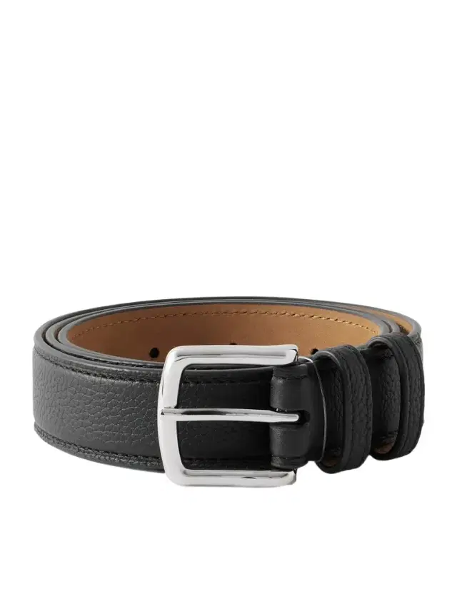3cm Full-Grain Leather Belt - Men 3cm Full-Grain Leather Belt - Men