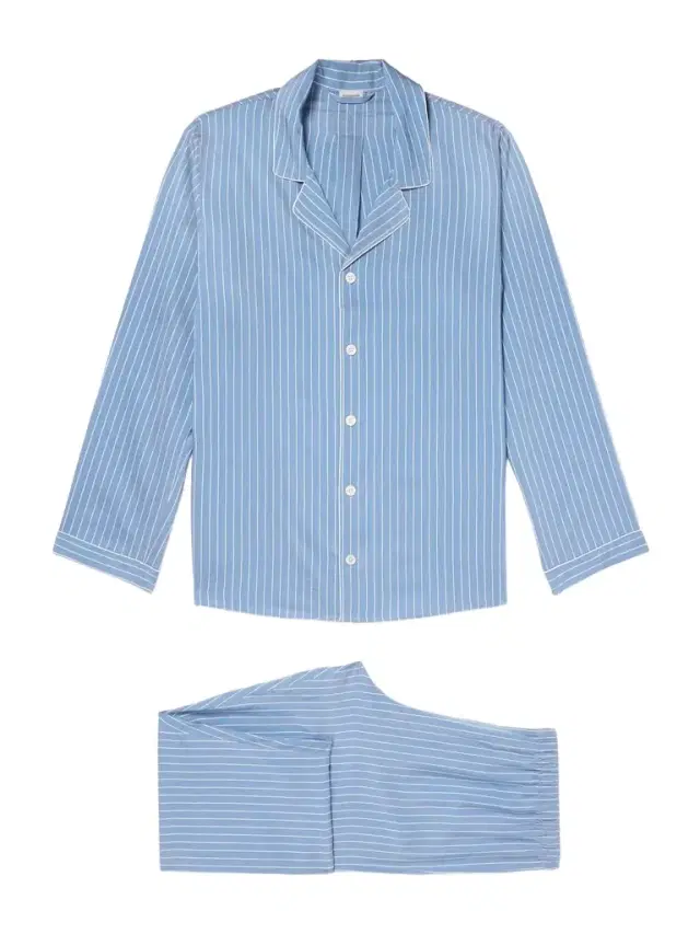 Camp-Collar Striped Woven Pyjama Set - Men Camp-Collar Striped Woven Pyjama Set - Men