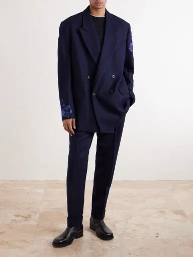 Dries Van Noten Straight-Leg Wool Trousers - Men | Thumbnail 2 Dries Van Noten Straight-Leg Wool Trousers - Men | Thumbnail 2