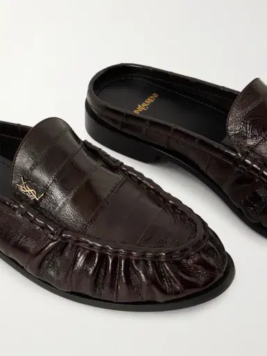 Saint Laurent Le Loafer Logo-Embellished Eel Mules - Men | Thumbnail 5 Saint Laurent Le Loafer Logo-Embellished Eel Mules - Men | Thumbnail 5